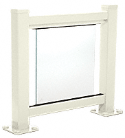 C.R. Laurence CRL Oyster White 100 Series Aluminum Glass Railing System Small Showroom Display- No Base | ARS1SN0W
