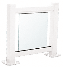 C.R. Laurence CRL Sky White 100 Series Aluminum Glass Railing System Small Showroom Display- No Base | ARS1SN