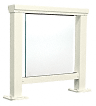 C.R. Laurence CRL Oyster White 200 Series Aluminum Glass Railing System Large Showroom Display- No Base | ARS2LN0W