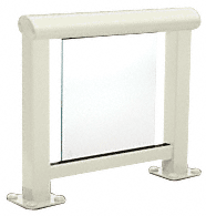 C.R. Laurence CRL Oyster White 350 Series Aluminum Glass Railing System Large Showroom Display- No Base | ARS35LN0W