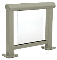 C.R. Laurence CRL Beige Gray 350 Series Aluminum Glass Railing System Large Showroom Display- No Base | ARS35LNBGY