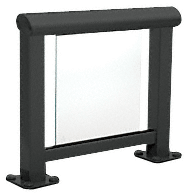 C.R. Laurence CRL Matte Black 350 Series Aluminum Glass Railing System Large Showroom Display- No Base | ARS35LNBL