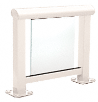 C.R. Laurence CRL Sky White 350 Series Aluminum Glass Railing System Large Showroom Display- No Base | ARS35LN