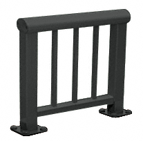 C.R. Laurence CRL Matte Black 350 Series Aluminum Picket Railing System Small Showroom Display- No Base | ARS35PSNBL