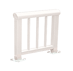 C.R. Laurence CRL Sky White 350 Series Aluminum Picket Railing System Small Showroom Display- No Base | ARS35PSN