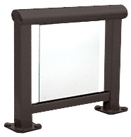 C.R. Laurence CRL Matte Bronze 350 Series Aluminum Glass Railing System Small Showroom Display- No Base | ARS35SNBRZ