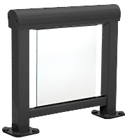C.R. Laurence CRL Matte Black 300 Series Aluminum Glass Railing System Large Showroom Display- No Base | ARS3LNBL