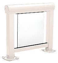 C.R. Laurence CRL Sky White 300 Series Aluminum Glass Railing System Large Showroom Display- No Base | ARS3LN