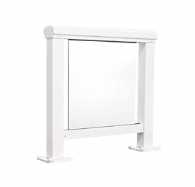 C.R. Laurence CRL White Large Aluminum Railing Showroom Glass Display Without Wood Base | ARS4LN