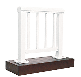 C.R. Laurence CRL White Large Aluminum Railing Showroom Picket Display With Wood Base | ARS4PL