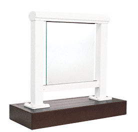C.R. Laurence CRL White Small Aluminum Railing Showroom Glass Display With Wood Base | ARS4S