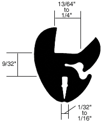 CRL-Automotive CRL Two-Piece Self-Sealing Universal Weatherstrip 1/32&quot; to 1/16&quot; Panel - 13/64&quot; to 1/4&quot; Glass | AS1035