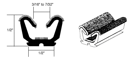 CRL-Automotive CRL Flexible Flocked Rubber Glass Run Channel for 1960-1961 Valiant and Lancer - 96 in long | AS119896
