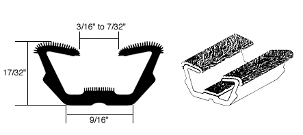 CRL-Automotive CRL Flexible Flocked Rubber Glass Run Channel for 1960-1967 GM Mid-Size Cars - 96 in long | AS126496