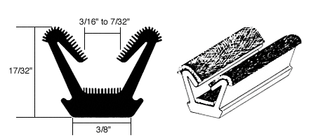 CRL-Automotive CRL Flexible Flocked Rubber Glass Run Channel for 1963-1966 Valiant and Dart - 96 in long | AS126896