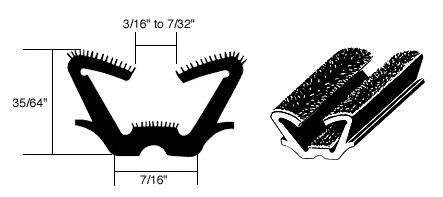 CRL-Automotive CRL Flexible Flocked Rubber Glass Run Channel for 1965-1972 GM Mid-Size Cars - 72 in long | AS136972