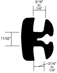 CRL-Automotive CRL Two-Piece Self-Sealing Universal Weatherstrip 3/16&quot; to 1/4&quot; Panel - 3/16&quot; to 1/4&quot; Glass | AS1488