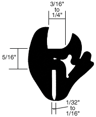CRL-Automotive CRL One-Piece Self-Sealing Universal Weatherstrip 1/32&quot; to 1/16&quot; Panel - 3/16&quot; to 1/4&quot; Glass | AS1522