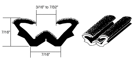 CRL-Automotive CRL Flexible Flocked Rubber Glass Run Channel for Universal for Buses and RV Windows - 96 in long | AS152896