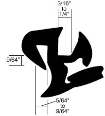 CRL-Automotive CRL One-Piece Self-Sealing S-Style Universal Weatherstrip 5/64&quot; to 9/64&quot; Panel - 3/16&quot; to 1/4&quot; Glass | AS1660