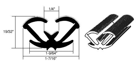 CRL-Automotive CRL Flexible Flocked Rubber Glass Run Channel for Chevy, Pontiac, Olds and Buick 1977+ Rear Door - 96 in long | AS172096