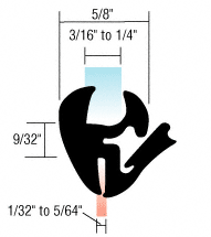 CRL-Automotive CRL One-Piece Self-Sealing Universal Gasket 1/8&quot; Panel - 3/16&quot; to 1/4&quot; Glass | AS990
