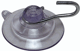 C.R. Laurence 1-1/8&quot; Small Suction Cups with Metal Hooks - 25 pack  | ASC118HK