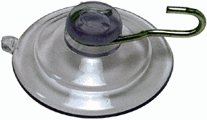 C.R. Laurence 1-3/4&quot; Medium Suction Cups with Metal Hooks - 25 pack  | ASC134HK