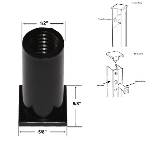 Adjustable Female Screw for Attaching Shower Door Frame to Wall Jamb | ASFB