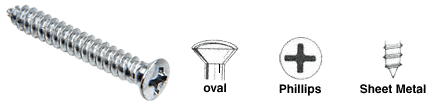 CRL-Automotive CRL 8 x 1-1/8&quot; No. 6 Head Oval Head Phillips Sheet Metal Screws - Box | AV1802