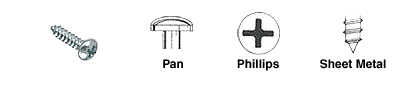 CRL 4 x 1/2&quot; Pan Head Phillips Sheet Metal Screws | AV3073 | AV3073