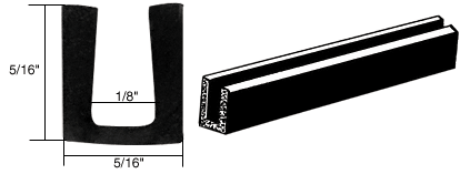 CRL-Automotive CRL Glass and Acrylic Setting Rubber Channel for 1/8&quot; Material - 5/16&quot; Base Width | AV440A