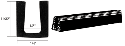 CRL-Automotive CRL Glass and Acrylic Setting Rubber Channel for 1/8&quot; Material - 1/4&quot; Base Width | AV4511