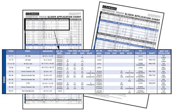 C.R. Laurence CRL 2004 Truck Slider Application Chart - Truck Sliding Window | AVD6300C
