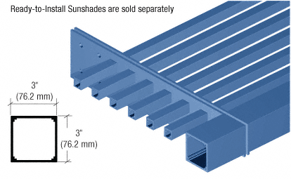C.R. Laurence CRL Powder Painted 3&quot; x 3&quot; Square Tube Fascia - 146&quot; | AWFST3PT