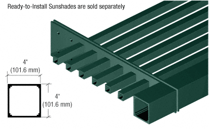 C.R. Laurence CRL Kynar Painted 4&quot; x 4&quot; Square Tube Fascia - 146&quot; | AWFST4KN