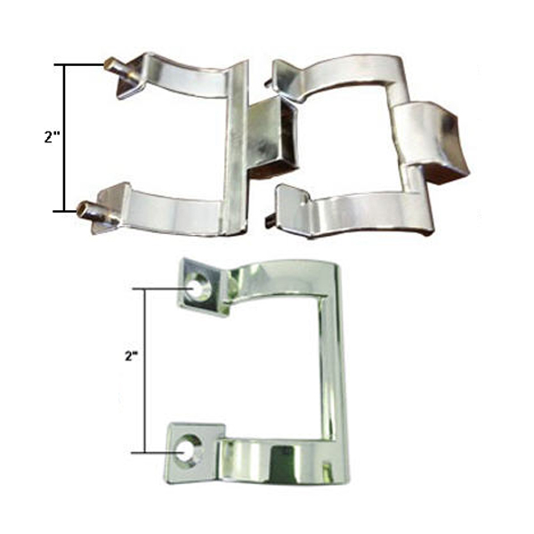 Chrome Shower Door Towel Bar Brackets and Inside Handle Pull Kit, 2&quot; Screw Holes | B05IP06CH