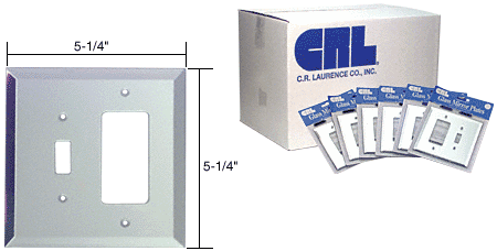 C.R. Laurence CRL Glass Decora Outlet/Toggle Switch Mirror Plate in 60pc Bulk Pack - Clear Glass | B14C