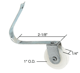 C.R. Laurence CRL Sliding Screen Door Spring Tension Roller, 1&quot; Nylon Wheel - Package | B504