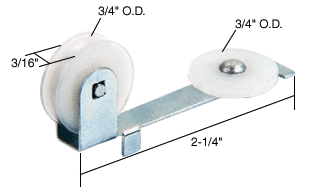 C.R. Laurence CRL Sliding Screen Door Spring Tension Roller 3/4&quot; Nylon Wheel for Arcadia Doors - Package | B520