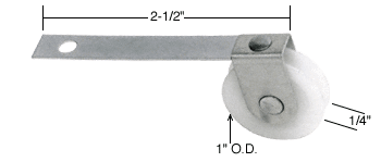 C.R. Laurence Sliding Screen Door Spring Tension Roller 1&quot; Nylon Wheel - Package | B521