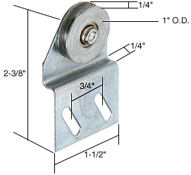 C.R. Laurence Sliding Screen Door Top Hung Roller 1-1/2&quot; Wide for Ador &quot;Z&quot; Doors | B539