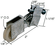 CRL Sliding Screen Door Bottom Roller 1&quot; Nylon Wheel for Miller Door - Package | B586 | B586