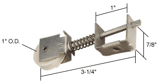 C.R. Laurence CRL Sliding Screen Door Bottom Roller 1&quot; Nylon Wheel for Crossly Doors - Package | B588
