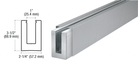 C.R. Laurence CRL Brushed Stainless Custom B5L Series Low Profile Square Base Shoe | B5LBSC