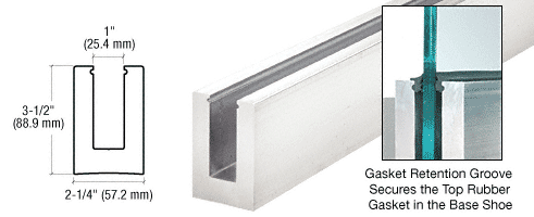 C.R. Laurence CRL Custom B5L Series Low Profile Square Aluminum Base Shoe | B5LC