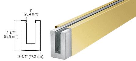 C.R. Laurence CRL Polished Brass Custom B5L Series Low Profile Square Base Shoe | B5LPBC