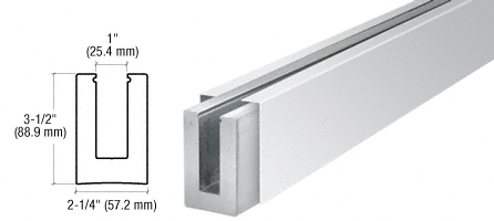 C.R. Laurence CRL Polished Stainless Custom B5L Series Low Profile Square Base Shoe | B5LPSC