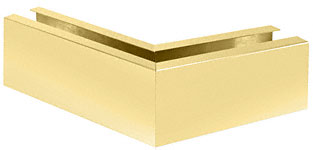 C.R. Laurence CRL Satin Brass 12&quot; 135 Degree Mitered Corner Cladding for B5S Series Standard Square Base Shoe | B5S135SB