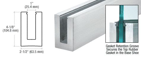C.R. Laurence CRL Custom B5S Series Standard Square Aluminum Base Shoe | B5S20C
